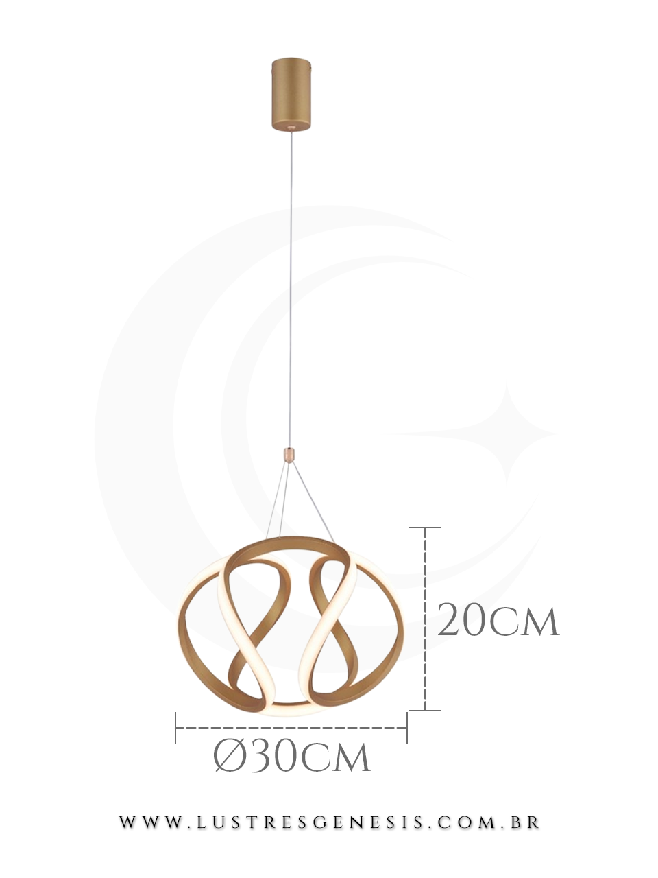 O Lustre Pendente em metal e silicone une elegancia e sofistiacao para o seu ambiente. Com LED integrado de 18W na luz amarela 3000K bivolt